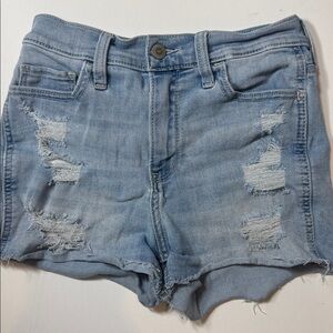 Hollister Light Blue Ripped Jean Shorts